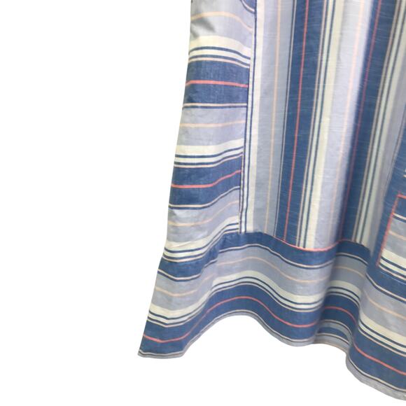 Japna Sleeveless Dress Womens Sz L Blue Striped back Keyhole Elastic Waist NWT - Picture 7 of 7